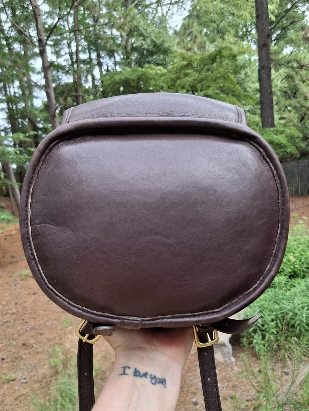 Vintage 1996 Coach Dark Brown Leather Classic Handle Backpack Rucksack #9992